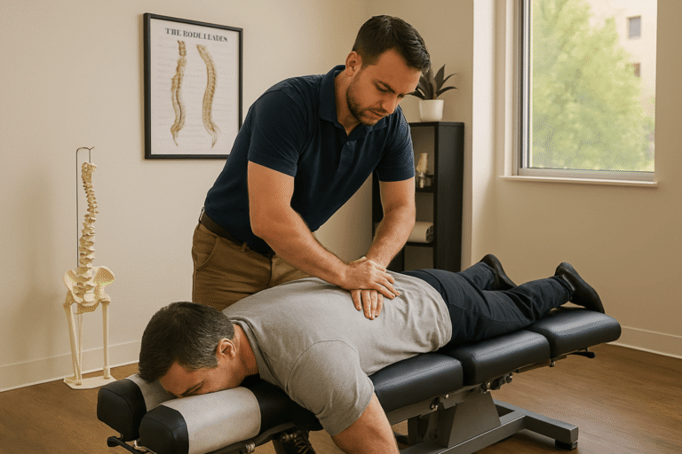 Patient and Chiropractor St Petersburg FL, talking about lifestyle habits and wellness goals before treatment